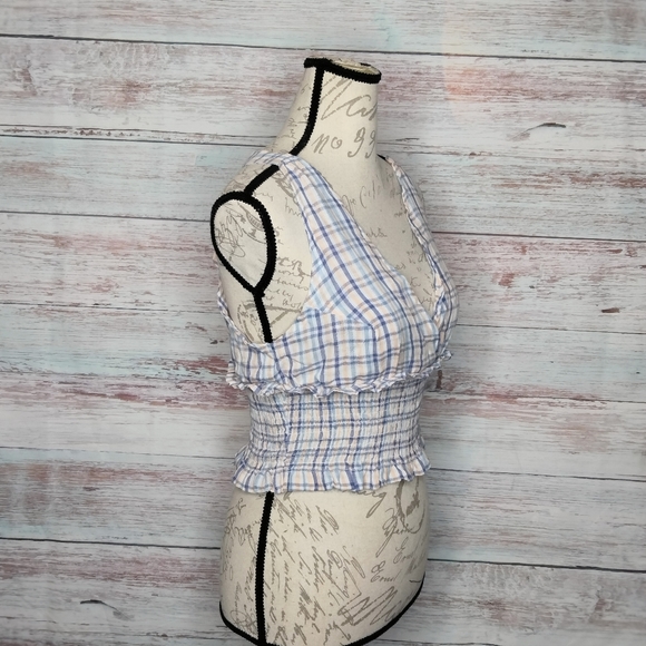 NWT Japna Halter top Blue Orange White Striped small - Picture 5 of 8